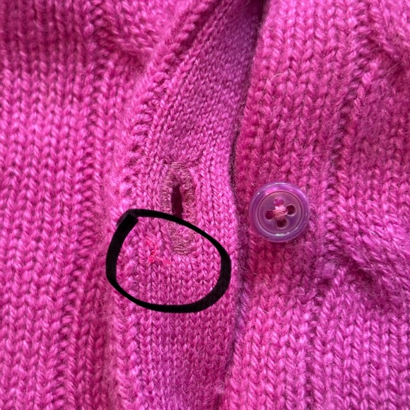 Ralph Lauren Black Label Fuchsia Cable Knit Button Down Cashmere Cardigan - Picture 15 of 16